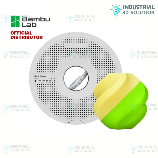Bambu Lab PLA Glow Yellow (15400) – 1.75mm Glow-in-the-Dark 3D Printing Filament