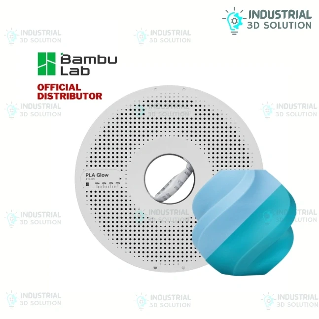 Bambu Lab PLA Glow Blue Filament – 1.75mm Glow-in-the-Dark 3D Printing Material (1kg Spool)
