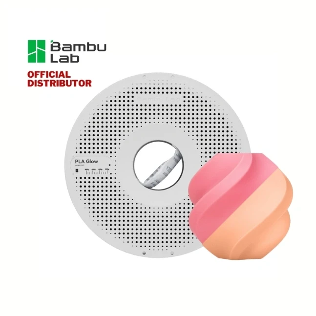 Bambu PLA Glow Pink 3D Printer Filament 1.75mm – Glow in the Dark, With Spool