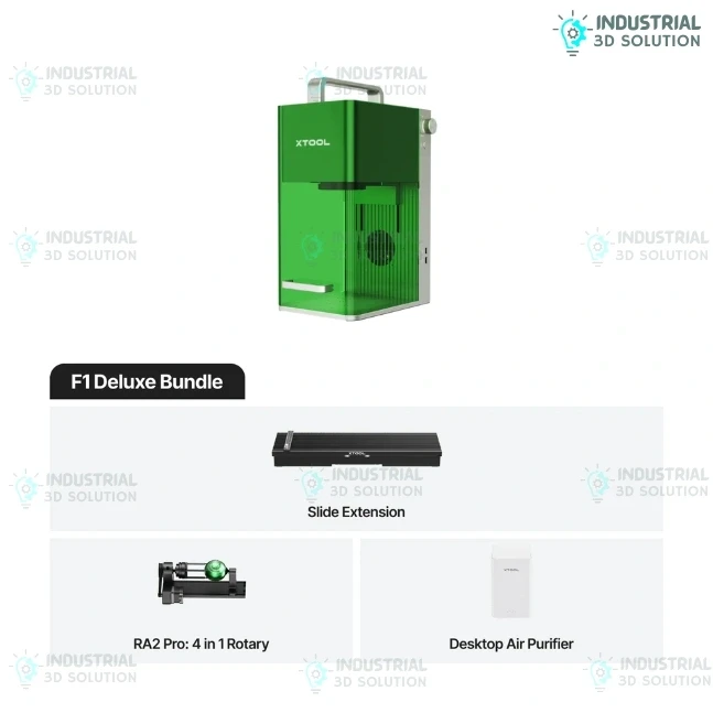 xTool F1 Portable Dual Laser Engraver 10W Diode + 2W Infrared with Slide Extension Rotary RA2 Pro Smoke Purifier F1 Deluxe Bundle