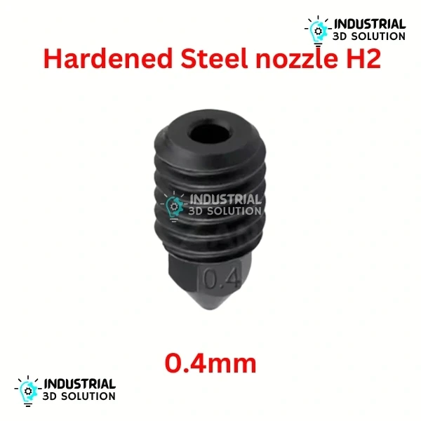 BeeLayers 0.4mm Hardened Steel Nozzle for Bambu Lab H2D, H2S, H2C, P2S, and X2D 3D Printers.