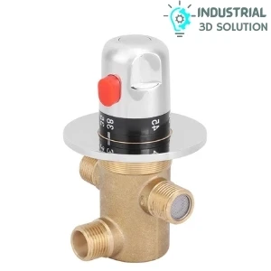 2in 3 Way Brass Thermostatic Mixing Valve Faucet Temperature Mixer Control BH