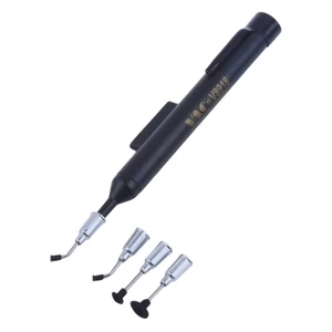 IC SMD Vacuum Suction Pen Kit – Precision Picker Tool with 4 Suction Headers for BGA/SMT Reballing, Mobile & PCB Repair