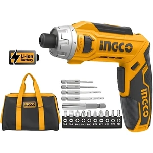 INGCO CSDLI0801 Cordless Electric Screwdriver – 3.6V Rechargeable Power Tool with LED Light & Adjustable Torque
