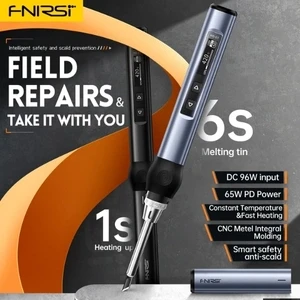 FNIRSI HS-01/ 6 Tips With 65W Fast Adapter – Smart Precision Soldering Iron with Digital Temp Control