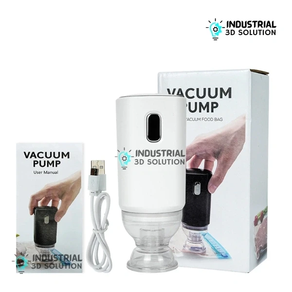 CQ-008 90W Portable Electric Vacuum Pump. USB Rechargeable Air Pump for Storage Bags with -60kpa Suction and 3L/min Speed.