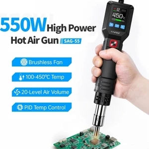 FNIRSI SAG-55 – Intelligent 550W Precision Hot Air Rework Gun for SMD Soldering & Electronics Repair