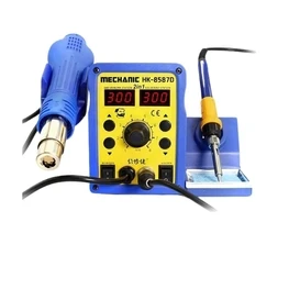 MECHANIC HK-8587D 2-in-1 SMD Rework & Digital Soldering Station | 700W Hot Air Gun + Soldering Iron Kit (110V/220V, AU Plug)