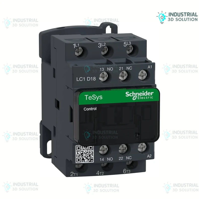 TeSys D Contactor 3P (3 NO) AC-3 ≤ 440V 18A with 220V AC Coil / Three-Phase Motor Control Contactor / Industrial & Commercial Use