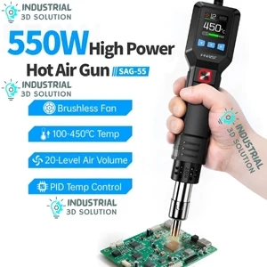 FNIRSI SAG-55 Intelligent 550W Hot Air Gun – Precision Temperature Control for Electronics & Soldering
