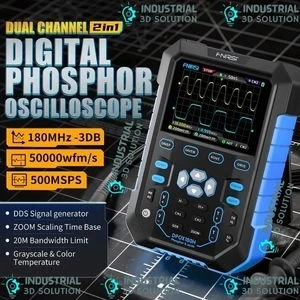 FNIRSI DPOX180H 2-in-1 Dual Channel Digital Phosphor Oscilloscope & Signal Generator 180MHz Bandwidth, 500MS/s Sampling Rate, High-Precision Waveform Analyzer for Electronics & Circuit Testing