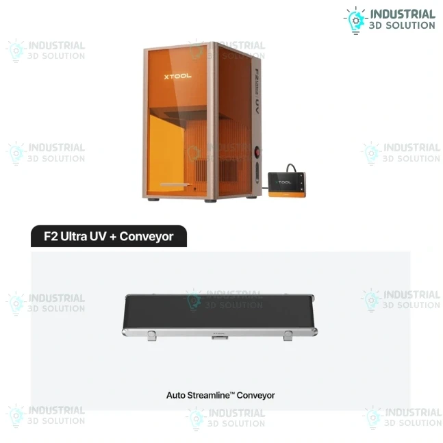 xTool F2 Ultra UV 5W UV Laser Engraver F2 Ultra UV + Conveyor Industrial UV Laser Marking Machine for Glass, Metal, Plastic and Electronic Components High Precision UV Laser Engraving System