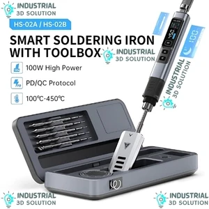 FNIRSI HS-02 Intelligent Soldering Iron with Portable Toolbox – Digital Temperature Control Kit for Precision Electronics Repair