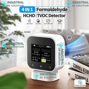 FNIRSI SFD-02 4-in-1 Indoor Air Quality Monitor – Smart Touchscreen Formaldehyde (HCHO), TVOC, Temperature & Humidity Detector for Home, Office & Industrial Safety