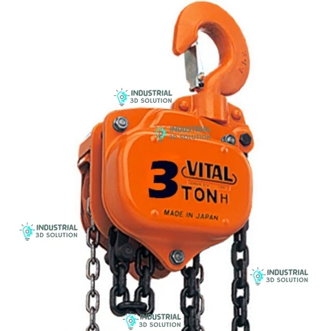 VITAL 3 Ton 3 Meter Chain Pulley Block | Heavy Duty Manual Hoist for Industrial Lifting