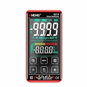 ANENG 621A Smart Touchscreen Multimeter – 9999 Counts Auto-Range Rechargeable NCV Voltmeter & Ammeter for Universal Electrical Testing (Red)