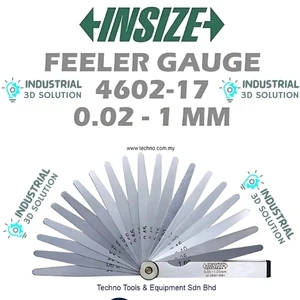 Insize 4602-17 17-Piece Feeler Gauge Set – 0.02-1mm Precision Gap Measurement Tool for Automotive, Engineering & Industrial Applications