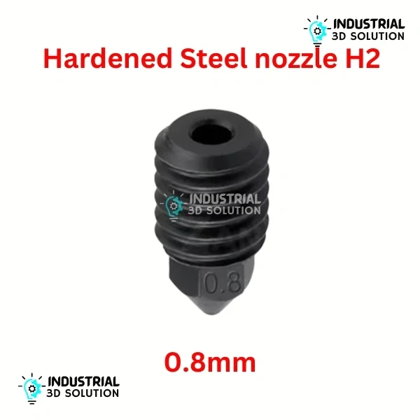 BeeLayers 0.8mm Hardened Steel Nozzle for Bambu Lab H2D, H2S, H2C, P2S, and X2D 3D Printers.