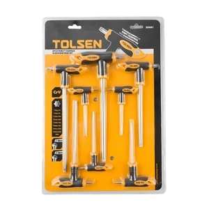 Tolsen T-Handle  (Model 20061) Torx Key Set – 8-Piece Long Arm Star Screwdriver Kit