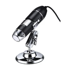 USB Digital Microscope 1600X Zoom – LED Illuminated Magnifier with Adjustable Stand for Soldering, PCB, and Biological Inspection