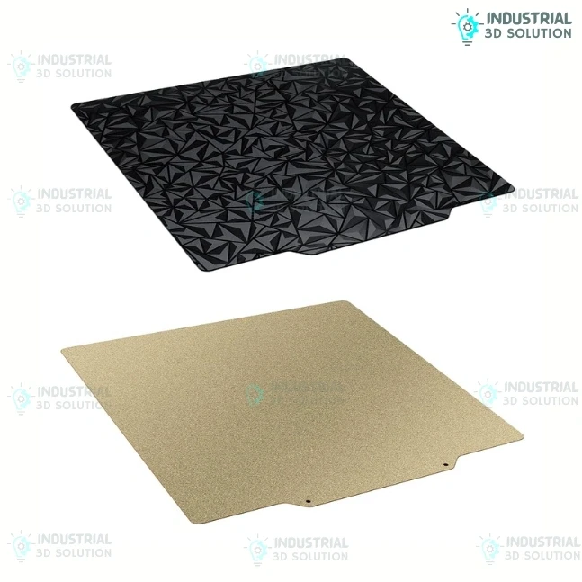 BeeLayers Build Plate Smooth PEO & Textured PEI 355×355mm – Dual-Sided Spring Steel Sheet for Large Format 3D Printers