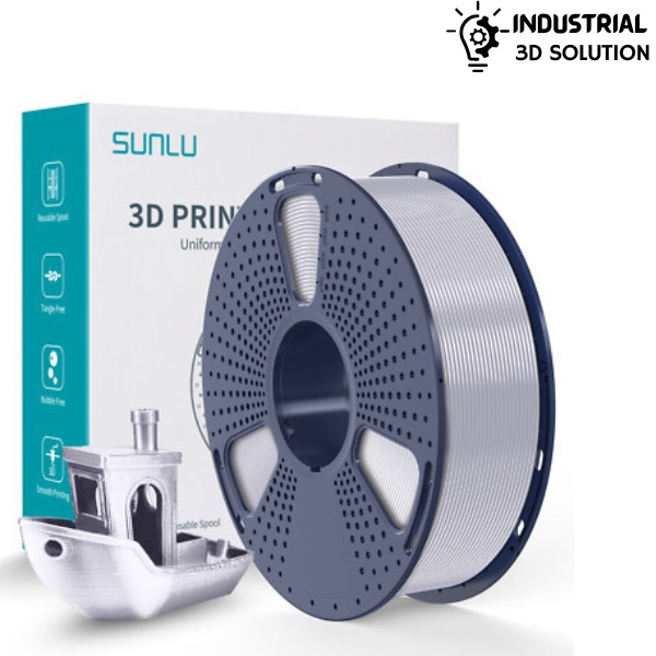 SUNLU PLA+ Silver 3D Printer Filament, 1.75mml 3d filament for printing ±0.02mm