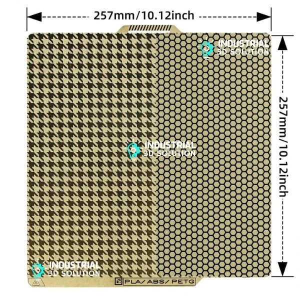 Double Sided Houndstooth and Honeycomb PEI Build Plate 257x257mm for Bambu Lab X1 P1P P1S A1