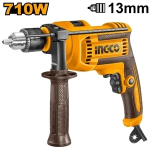 INGCO ID7118 710W Impact Drill – 13mm Heavy-Duty Electric Hammer Drill Machine for Concrete, Wood & Metal – 220-240V Professional Power Tool