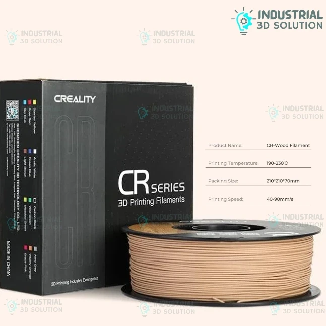 Creality CR Wood PLA Filament 1.75mm – Natural Wood Texture 3D Printing Filament for FDM Printers – High Precision, 1kg Spool