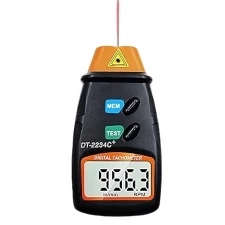 DT2234C+ Digital Laser Tachometer | Non-Contact RPM Speed Meter 2.5–99,999RPM | LCD Photo Tach Tester for Motor, Engine, Lathe, Mower