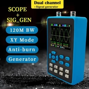 DSO2512G Digital Storage Oscilloscope – 120MHz Bandwidth, 500MSa/s Dual Channel 2-in-1 Oscilloscope & Waveform Generator with 10mV Sensitivity & FFT Spectrum Analysis