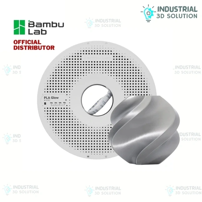 Bambu Lab PLA Silk+ Silver – 1.75mm 3D Printing Filament (With Reusable Spool)
