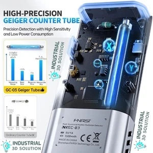 FNIRSI GC-03 Multifunctional Radiation Detector – High-Precision Geiger Counter for Gamma, Beta & X-Ray Radiation Monitoring in Home, Industrial & Environmental Safety Applications