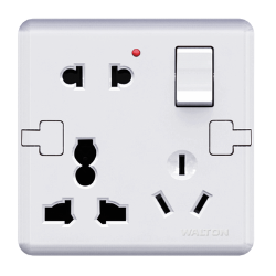 Walton 6 Pin W1 Socket/Wall 6 pin All-rounder Socket with Switch