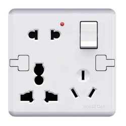 Walton 6 Pin W1 Socket/Wall 6 pin All-rounder Socket with Switch