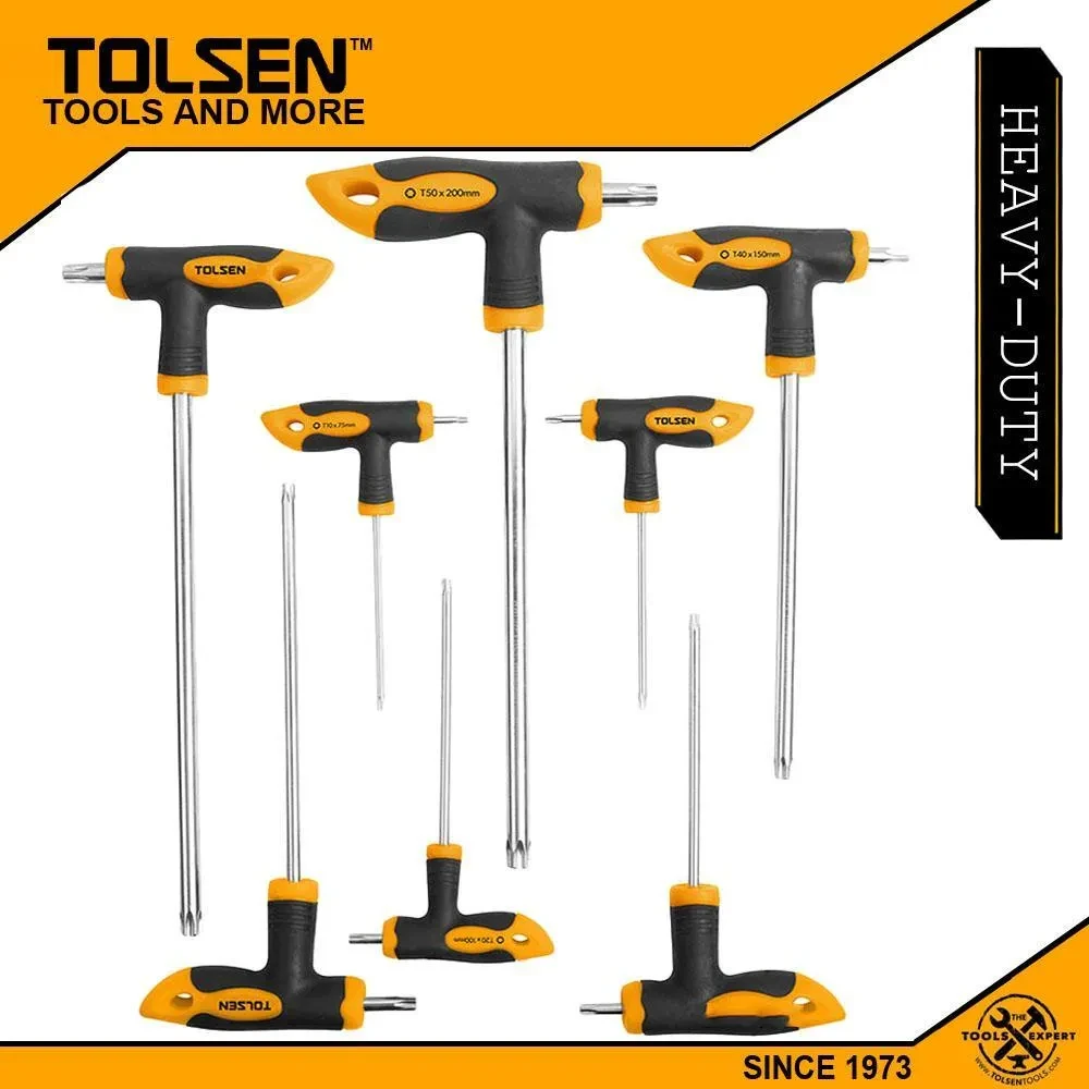 TOLSEN Torx T-Handle Star Allen Hex Key Screwdriver Set 8pcs