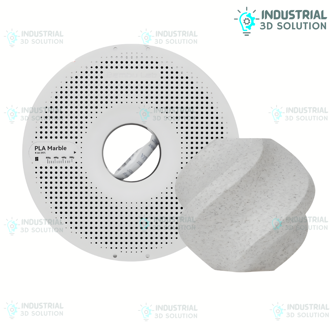 Bambu Lab PLA Marble White Filament with bambu Reusable spool.