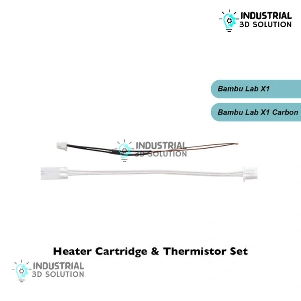 BeeLayers 24V 60W Ceramic Heating Plate and Thermistor Kit for Bambu Lab X1 Carbon, X1E, P1P, and P1S 3D Printers.
