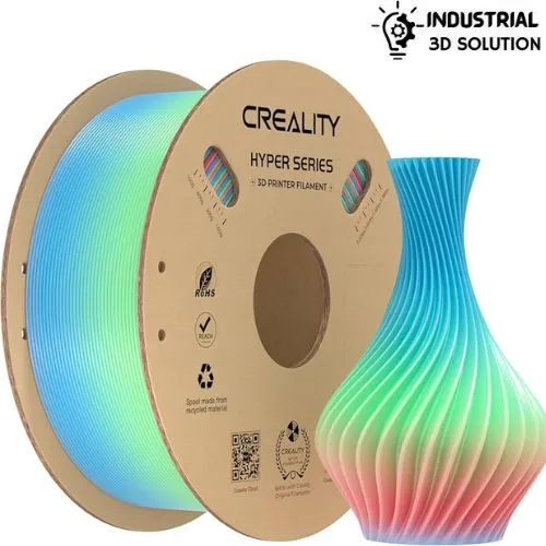 Creality Hyper PLA Rainbow Filament 1.75mm – High-Speed 3D Printer Filament 1kg Spool– ±0.02mm Accuracy