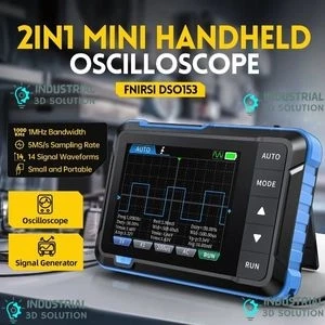 FNIRSI DSO-153 2-in-1 Mini Digital Oscilloscope & Waveform Generator With Probe – 1MHz Bandwidth, 5MS/s Sampling Rate, Portable Electronics Testing Instrument