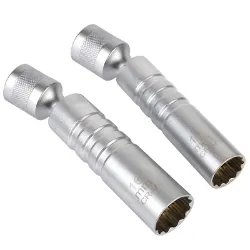 14mm 16mm With Magnetic Thin Wall Universal Joint Spark Plug Socket 12 Angle Flexible Socket Wrench Car Repair Tool