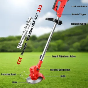 48V Cordless Electric Lawn Mower 1880W | High-Power Lithium Battery Grass Cutting Machine for Garden, Lawn, Yard & Landscaping Maintenance