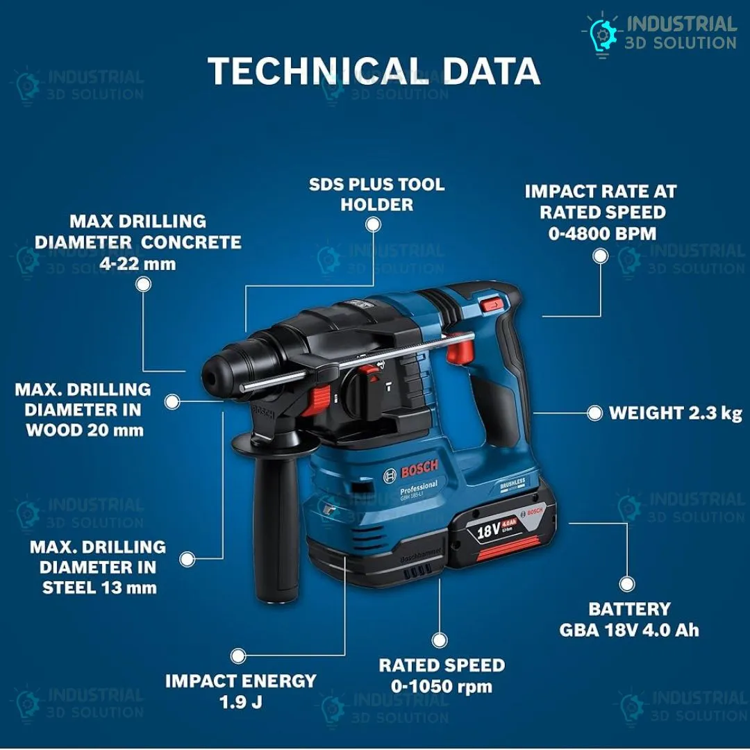 Bosch PRO GBH 185-LI Cordless Rotary Hammer Drill SDS Plus 18V Professional