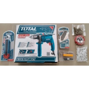 TOTAL THKTHP1152 115 Pcs Professional Tool Kit with 680W Impact Drill TG1061356 | Complete Home Repair, Electric Drill, DIY, Mechanical & Industrial Hand Tools Set